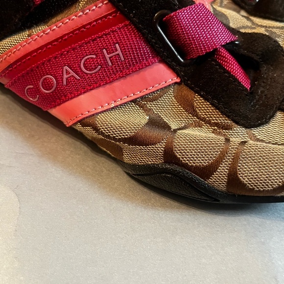 Coach JENNY Signature Trainers Sneakes Sz 8 Women Elastic Closure Patent - Picture 6 of 12